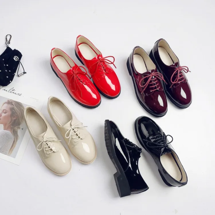 

Special Offer Amount of Running-Pqs2-11 [Powder Seckilling] Full Leather Liner Chunky-Heel Lace-up Shoes Women's Thick Bottomed