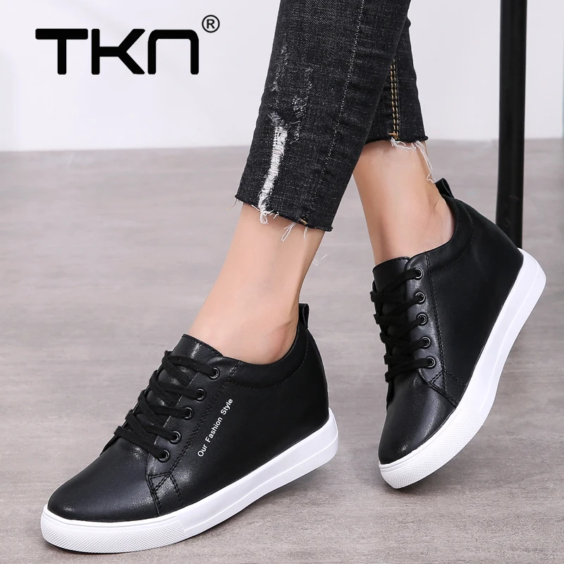 TKN/осенние женские кроссовки на плоской платформе Лоферы без застежки Chaussure Femme