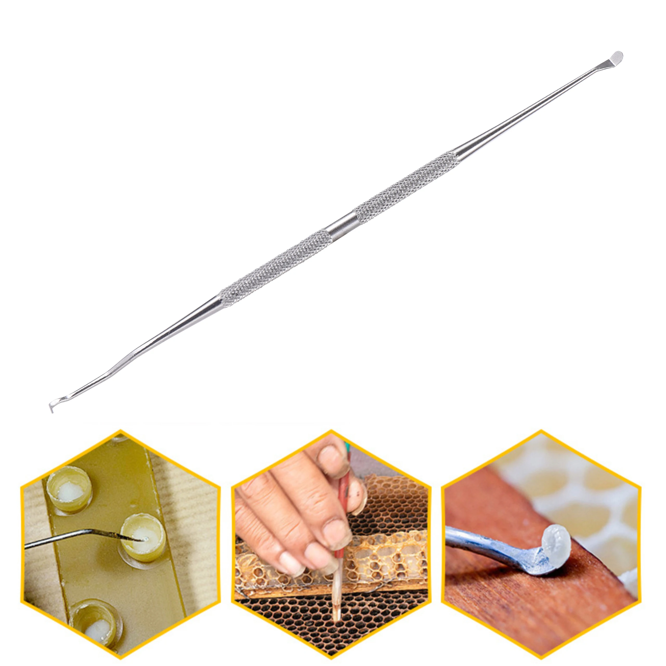 Stainless Steel Needle Bee Queen Larva Transferring Needle Dual Purpose Beekeeping Shift Pin Worm Moving Grafting Tool