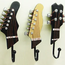 3pcs/set Creative Resin Hook Guitar Head Shaped Hanger Key Clothes Hat Coat Towel Wall Holder Home Kitchen Storage Tools