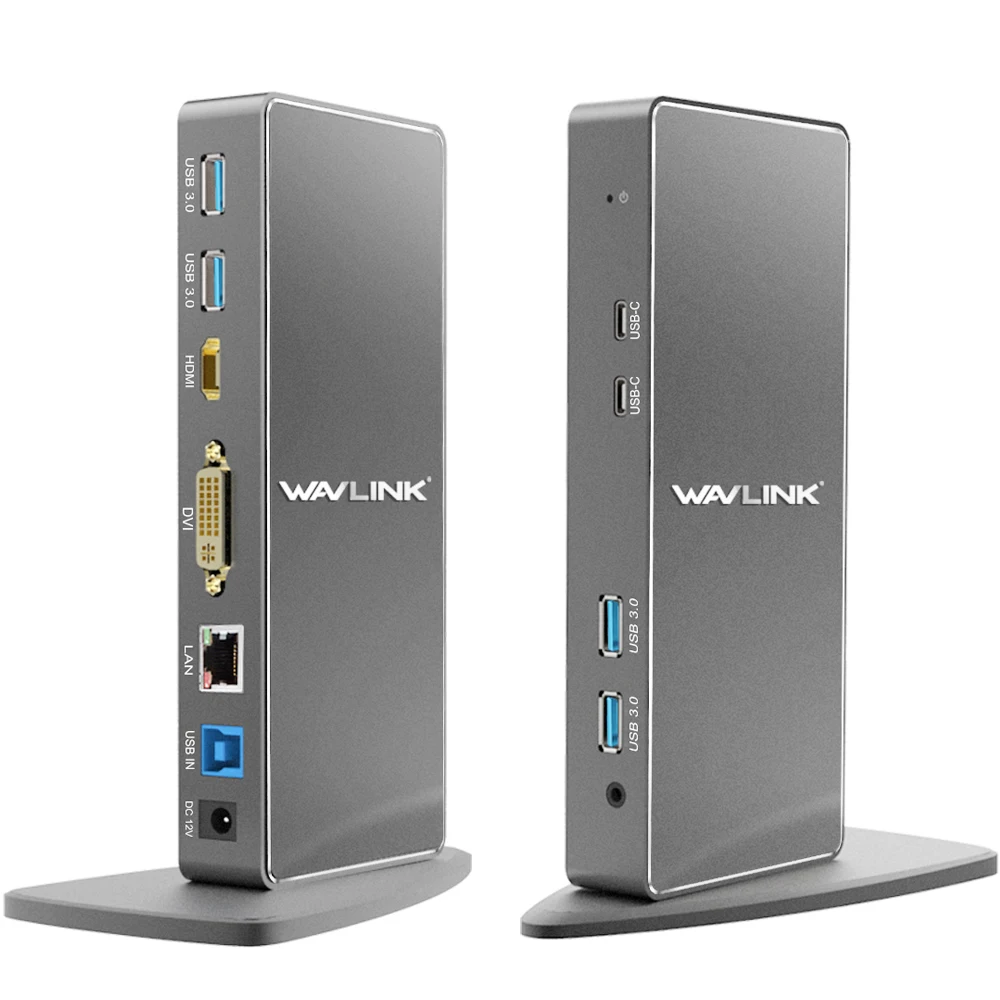 Wavlink USB 3,0 Универсальная док-станция для ноутбука из алюминиевого сплава двойной видео HDMI DVI Gigabit Ethernet расширение/зеркало видео режим