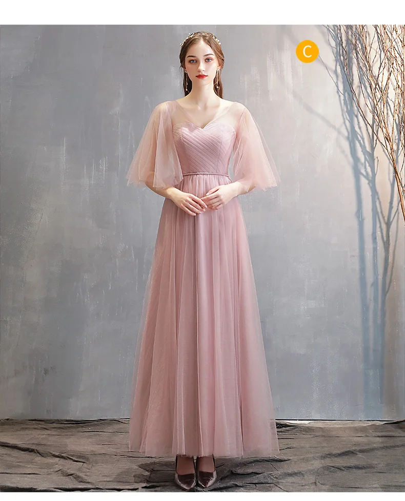 Robe De Soiree dusty розовое простое платье длинные платья подружек невесты Элегантное свадебное платье Mismatched vestido Longo торжественное платье для выпускного вечера