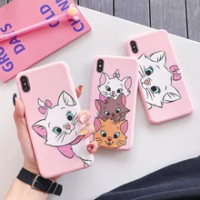 Аристокаты мультфильм Tsundere Зонт кошка Мэри чехол для iPhone X Xs XR Max 7 8 6 6s Plus милый котенок розовый Кремний Мягкий ТПУ чехол Капа