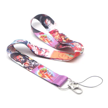 

20pcs/lot Rock Singer David Bowie Mobile Phone Lanyard Key Chain Clip Badge Hang Rope Customizable Neck Strap Lanyards AL2561