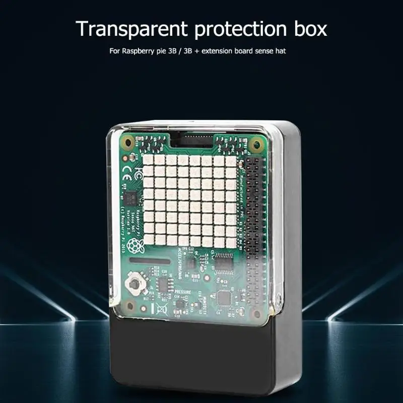 Легкий корпус чехол ABS черный корпус крышка с прозрачной крышкой для Raspberry Pi 3B/Sense HAT прочный защитный кожух