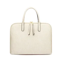14 Inch Laptop Bag Ladies Office Handbag Soft Pu Leather Tote Bag Double Zipper Business Women Shoulder Bag Fashion Briefcases