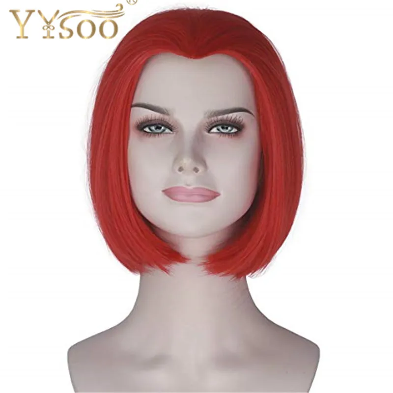 YYsoo фильм Мистик косплей парик Синтетический для женщин Девушки Короткий прямой парик горячий красный цвет аниме косплей парик Хэллоуин