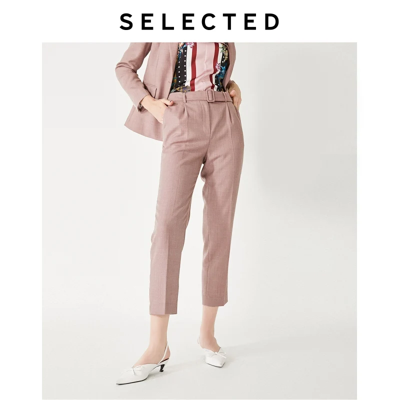SELECTED Women's Sheep Wool Tapered Conical Cropped Suit Pants S|419318503 SELECTED Women's Sheep Wool Tapered Conical Cropped Suit Pants S|419318503