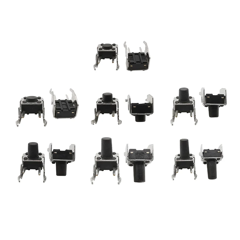 20pcs 6x6 pcb momentaner taktiler Taktknopf Selbst rück stell schalter 6*6*4.3/4.5/5/6/7/7.5/8/9/10mm rechtwinklig mit Stent – Detail 6