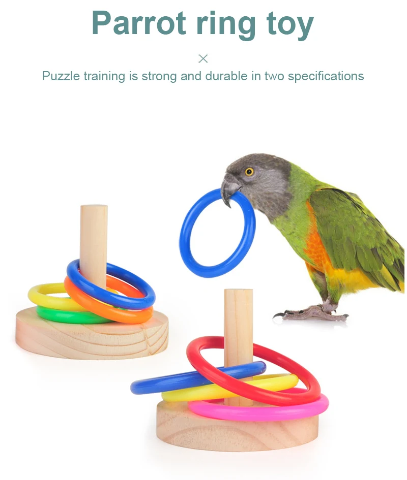

3 см попугая игрушка кольцо из цельного дерева развивающие Товары для птиц с игрушками для интерактивные игрушки для попугая аксессуары для птиц