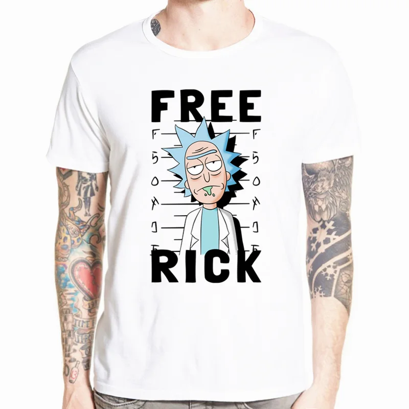 Мужская забавная футболка аниме Rick and Morty повседневная с коротким рукавом и круглым вырезом homme летняя белая футболка Swag футболка HCP134 - Цвет: HCP4449L