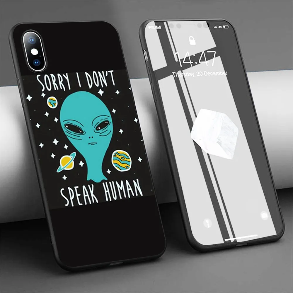 Эстетичный мультяшный чехол с инопланетянином космосом Tumblr для iPhone 11 Pro Max X 5 5S 6 6S