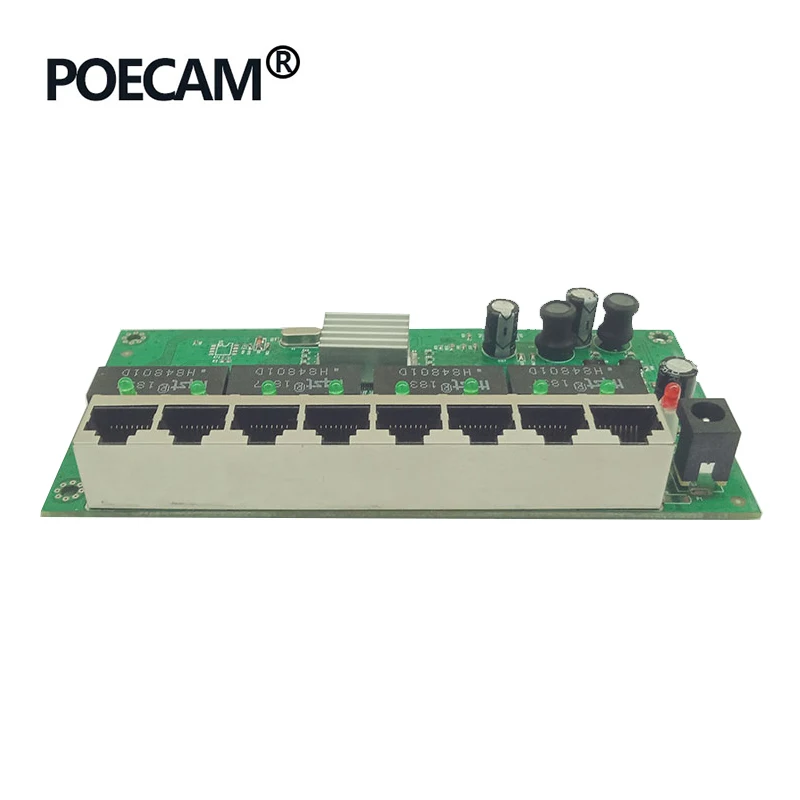 8 Port Gigabit switches product module PL-GS3008DR-K1 transmission 10/100/1000Mbps PCBA UTP with heatsink copper OEM/ODM Factory