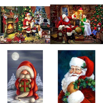 

Picture By Numbers for Adults Christmas Santa Claus Paint by number On Canvas Hand Painted Oil Drawing Painting Christmas Gift