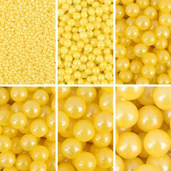 

500g Edible Sprinkles Sugar Candy Bead 1 4 7mm Yellow Food Coloring Cake Fondant Chocolate Baking Pastry Decorating Bakery Tools