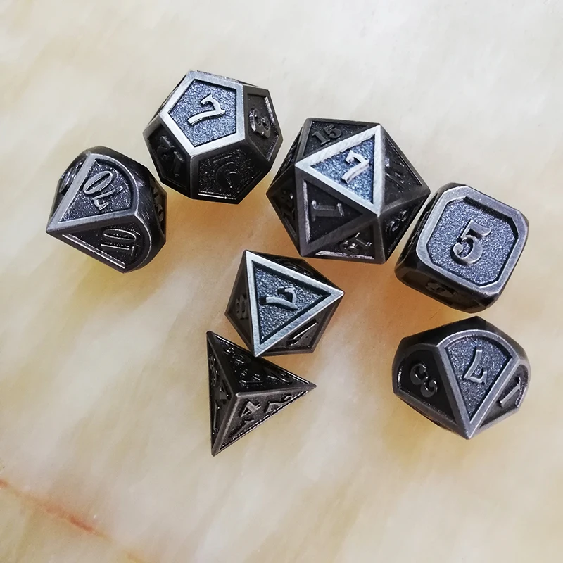 polyhedral d20 10 6 8 12 azul