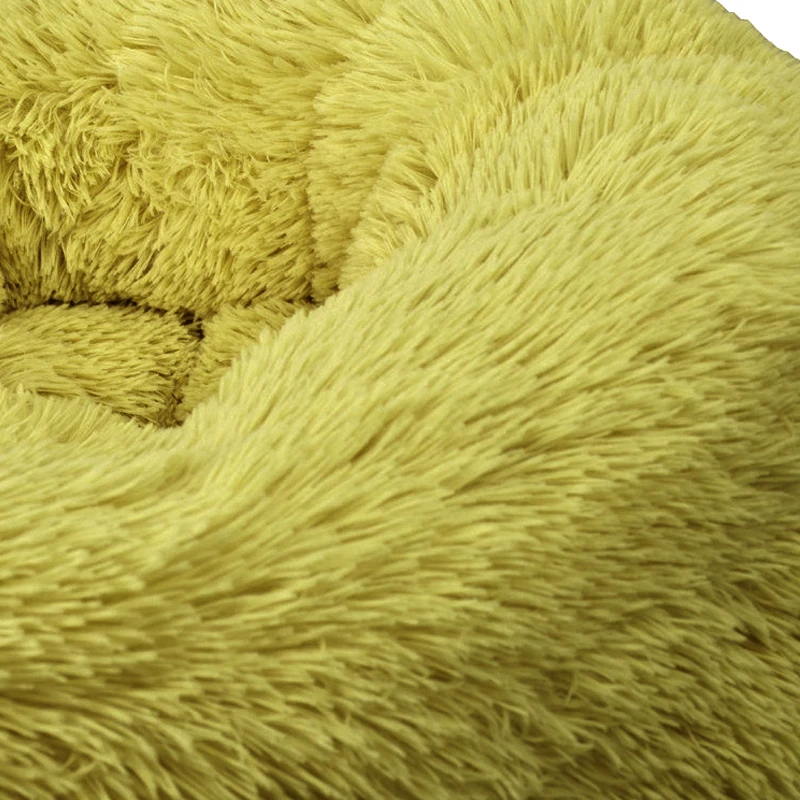 Long Plush Dog Bed Washable Pet Cat Bed Dog Round Breathable Lounger Sofa Cat Bed For Cat Dogs Super Soft Plush Pads Dogs Mat