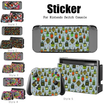 

1 Set Artistic Game Skin Stickers Anti Dust Cover Decal Skin Sticker PVC Protector For Switch Console 5 Style