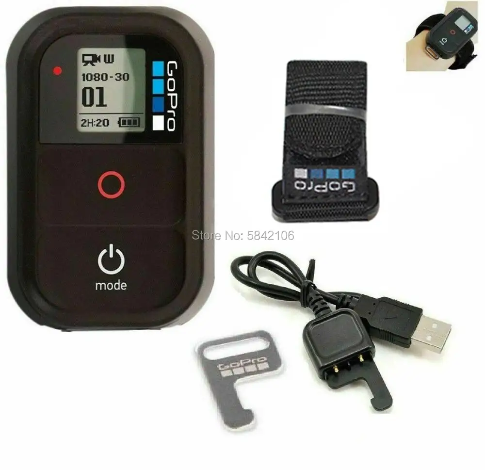 GoPro Bluetooth Wifi Smart Waterproof Remote Control for Hero 8 7 6 5 4 3 Black