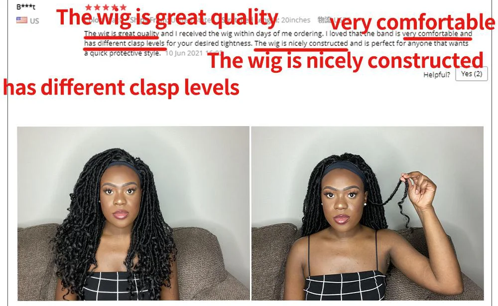 HANNE Long Black Headband Dreadlock Wig Synthetic Soft Faux Locs Wigs Braiding Crochet Twist Hair Wigs For Black Women/Men HANNE Long Black Headband Dreadlock Wig Synthetic Soft Faux Locs Wigs Braiding Crochet Twist Hair Wigs For Black Women/Men