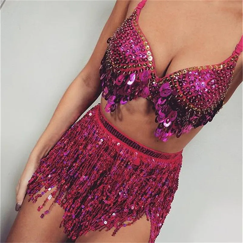 hoop skirt Sequin  Mini Skirtes 2021 Hot FASHION Women Belly Dancer Costume женские юбки Tassel Wrap Club Party Gift Drop Shipping long skirts for women