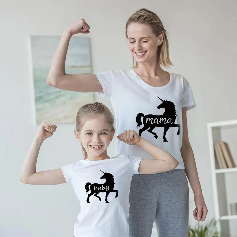 

Unicorn T-shirt Family Matching Clothes Mommy and Me Clothes Boys Baby Girl Clothes T-shirt Matching Outfits mama i corka