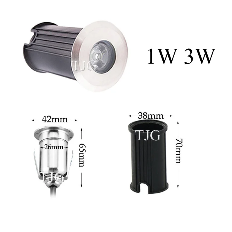 Waterproof led light garden underground 1W 3W 5W IP67 Outdoor Buried Garden Path Spot Recessed Inground Lighting 85-265V /DC12V
