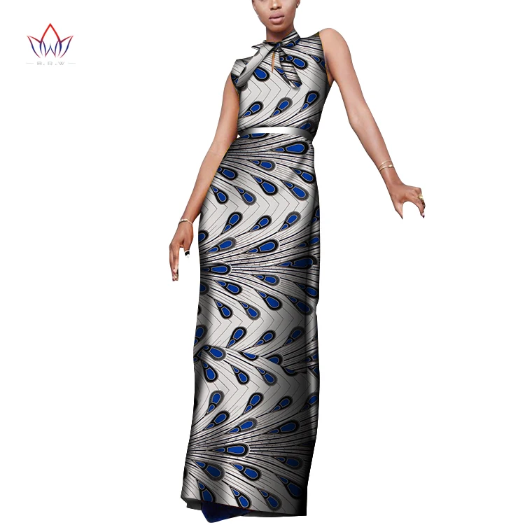 

African cotton material dresses for women dashiki traditional ankara fashion Africa Clothing sleeveless Ankara dresses WY7824