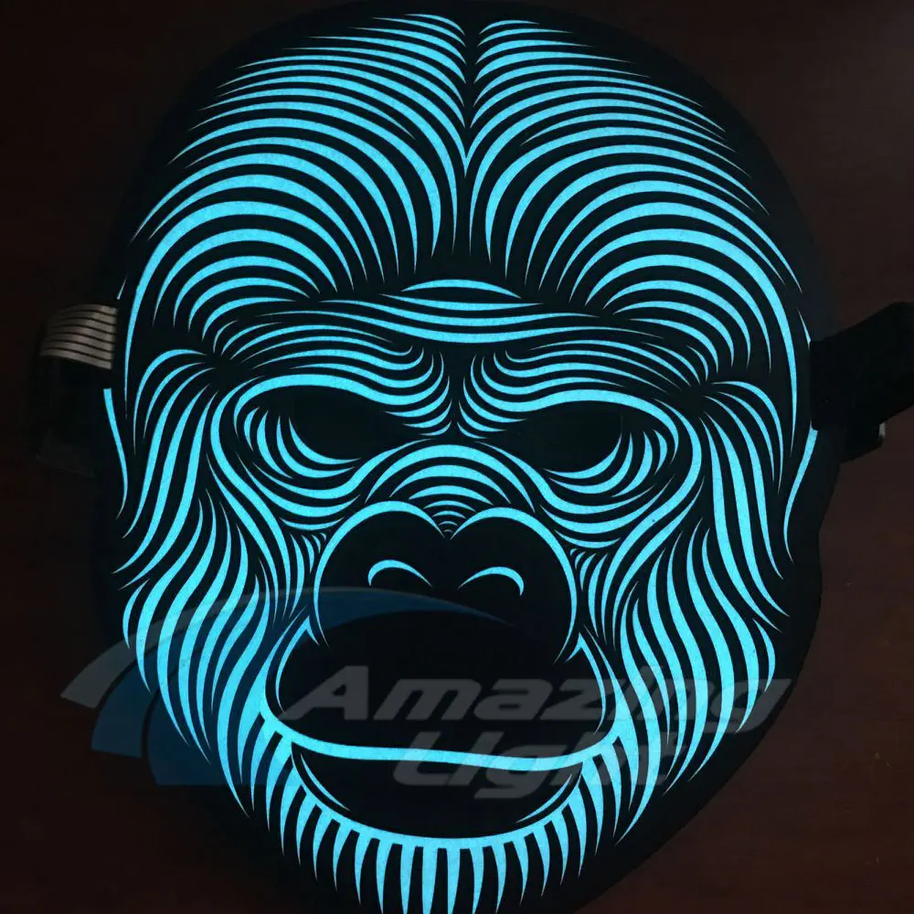 Светодиодные маски, карнавальные вечерние, голосовые, мигающие, el panel mask - Цвет: Небесно-голубой