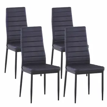 

GOLDFAN Black Dining Chairs Set of 4 Modern Soft Padded High Back Chair for Living Room、Kitchen、Office and Meeting Room