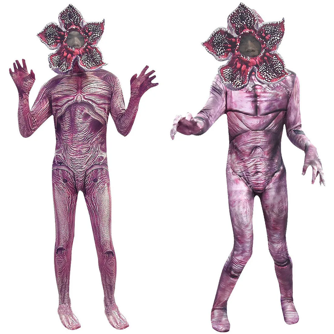 Demogorgon Детские Взрослые костюмы на Хэллоуин Зомби человек-пожиратель цветок страшная крепостная Косплей карнавальные вечерние жуткая одежда маска