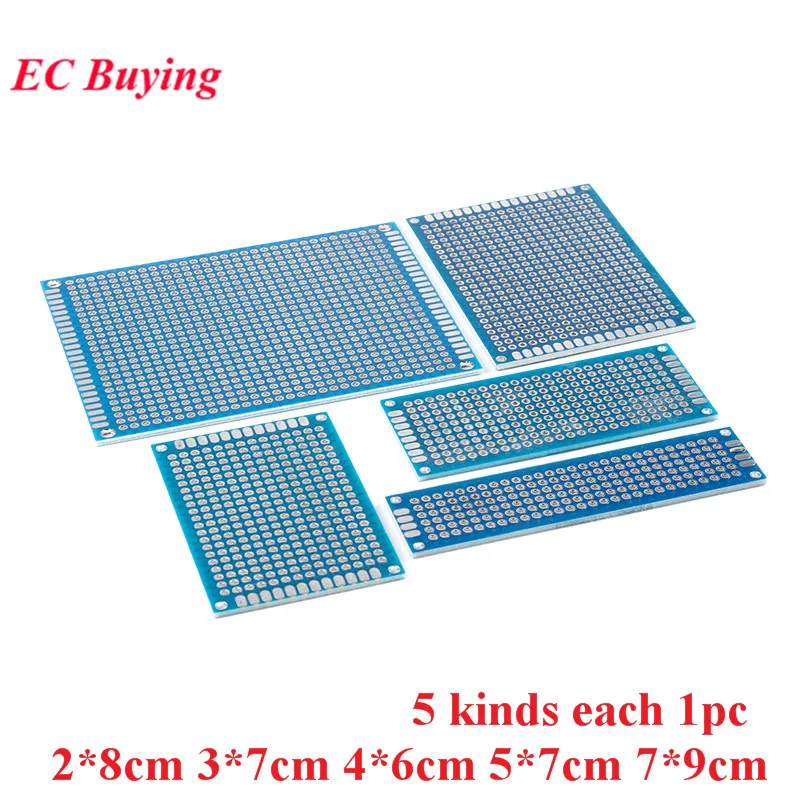 Double Sided Protoboard Breadboard Universal PCB Experiment Circuit Board 2*8cm 3*7cm 4*6cm 5*7cm 7*9cm 2.54mm 5pcs/lot pcb board,pcb kit board