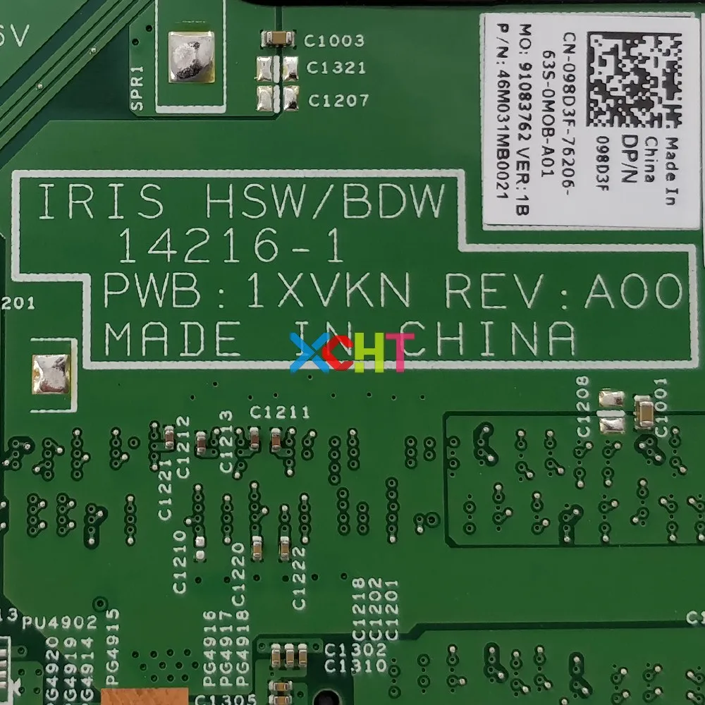 Для Dell Inspiron 15 3558 CN-098D3F 98D3F 98D3F i5-5200U ПРБ: 1XVKN N16V-GM-B1 Материнская плата ноутбука тестирование