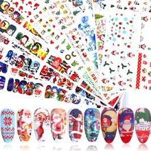 12 шт очаровательные наклейки для дизайна ногтей рождественские наклейки украшения Переводные фольги снежинки цветы дизайны слайдеры Маникюр TRBN/A-1