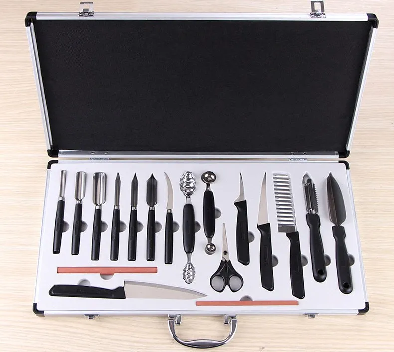 Quality 18 pcs kitchen fruit food carving knvies, SS Vegetable Fruit ...