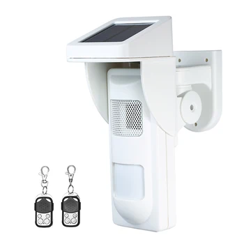 

Waterproof Wireless Solar Powered Dual Infrared Motion PIR Sensor Detector Alarm System with 16 Voices Alertor 2 Controllers