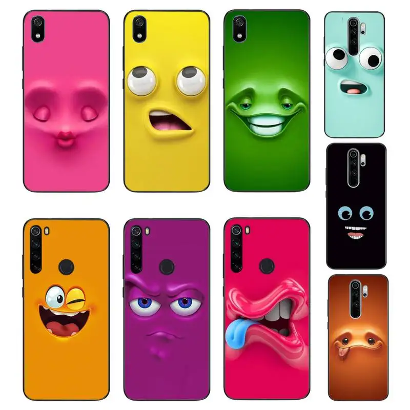 YNDFCNB 3D funny face Silicone Black Phone Case For Xiaomi Redmi Note8T 7 9 Pro 5A Redmi4X 5A 6A 6 7 8 5Plus