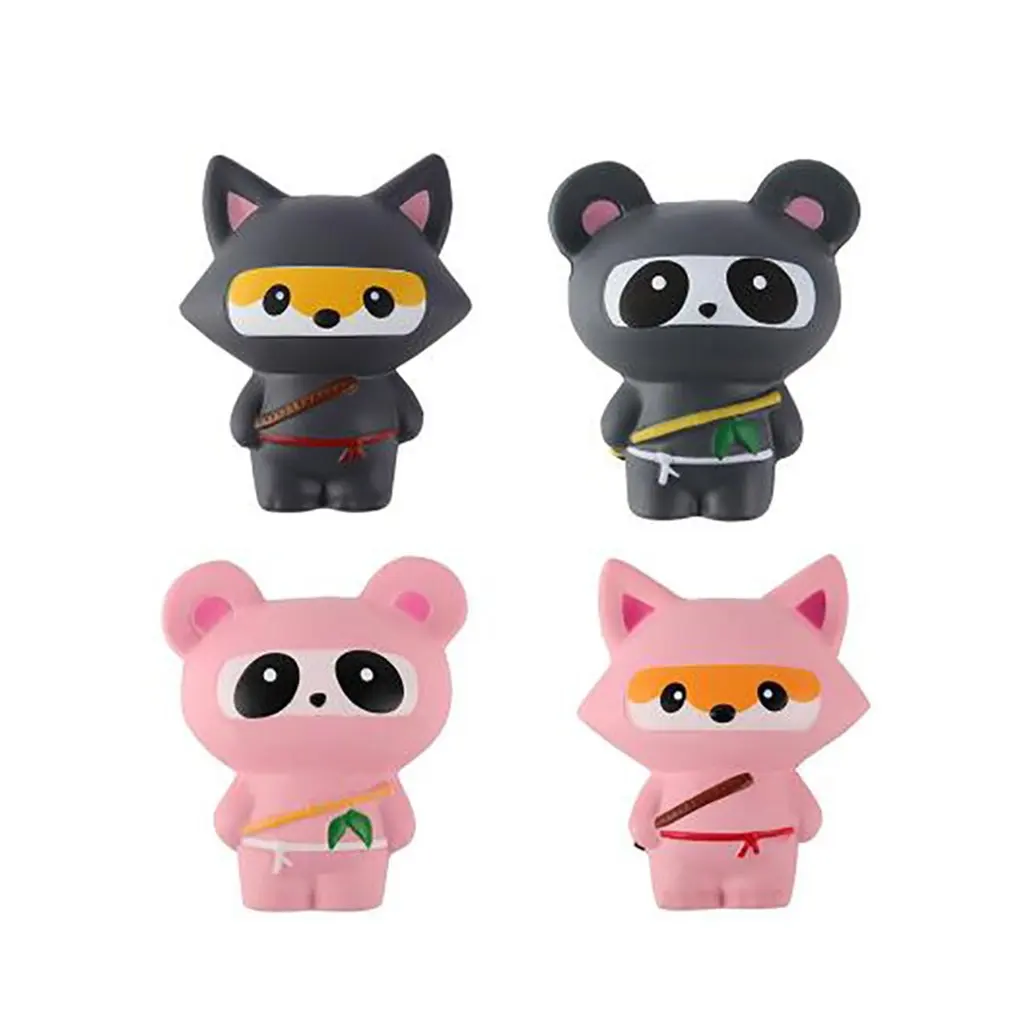 

Animal Jumbo 13cm Kawaii Ninja Squishy Panda / Bear / Fox Bread Soft Slow Rising Fun Kid Toy sweet Charm Cartoon