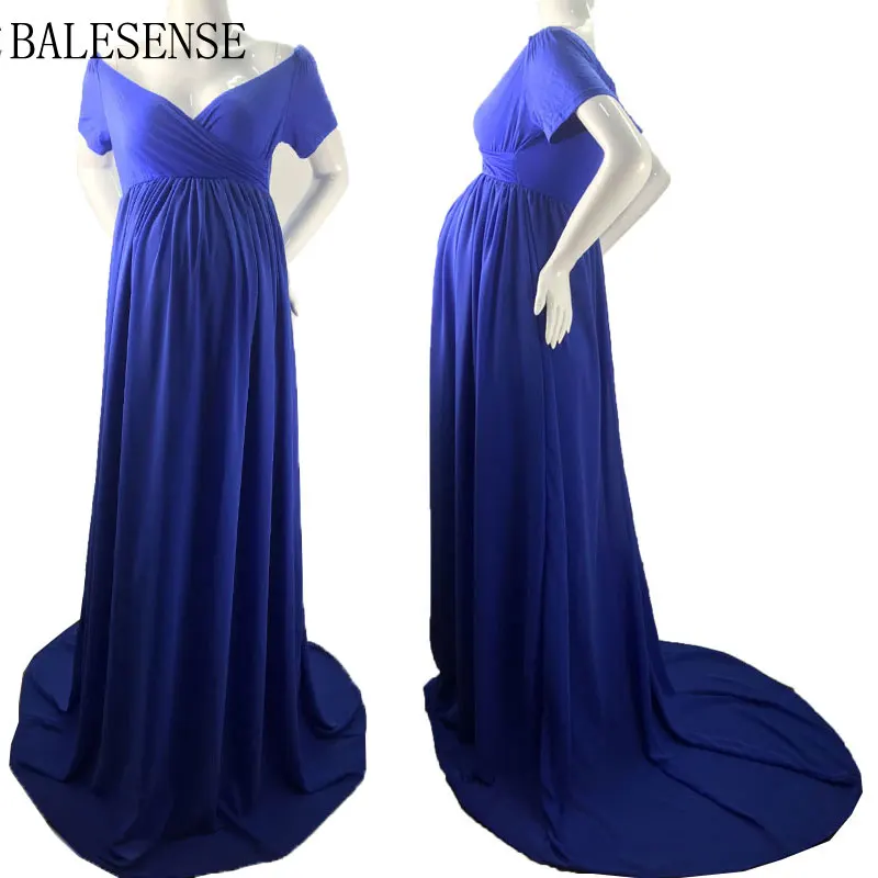 Элегантные платья для беременных фотосессии Сексуальная V шеи с плеча