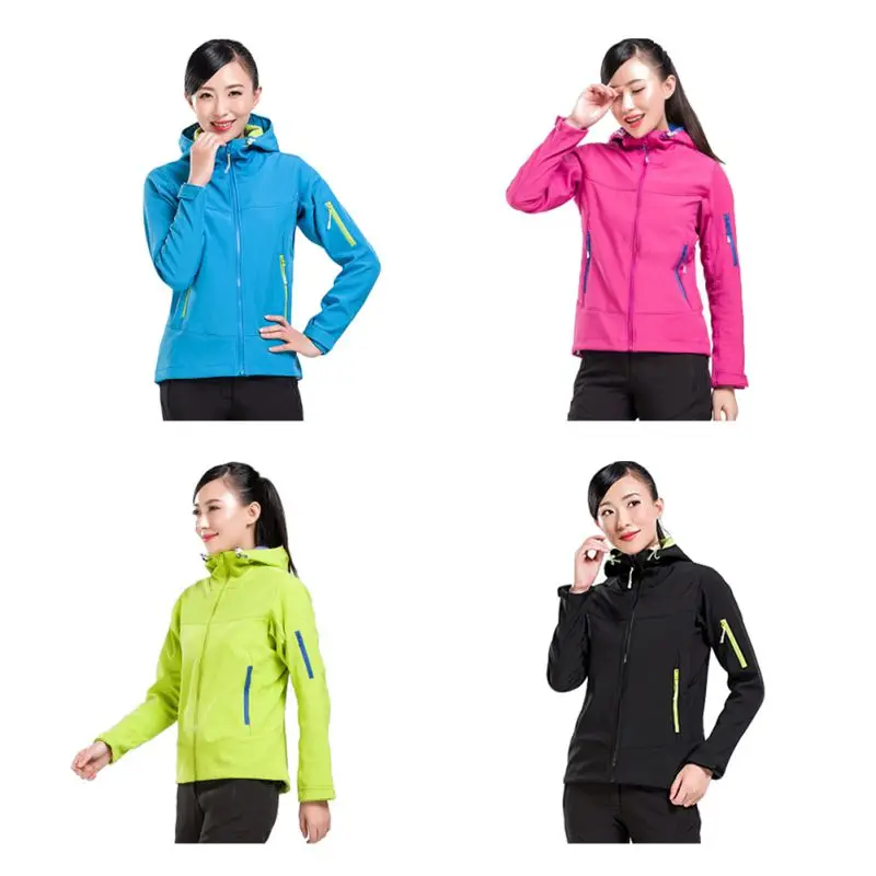 

Women's Hooded Jacket Thick Single Layer Cold-proof Windproof Fluffy Softshell Coat Outdoor Sportswear Accessories