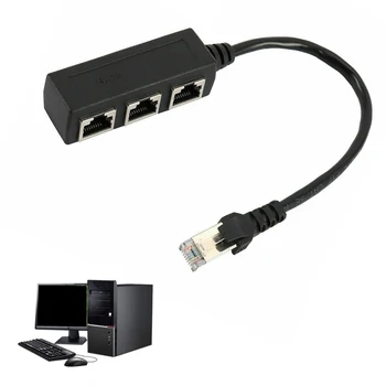 

New Extension Cable Rj45 Extension Cable One Point Three Network Extension Cable Connection Line One Male 3 Bus Line