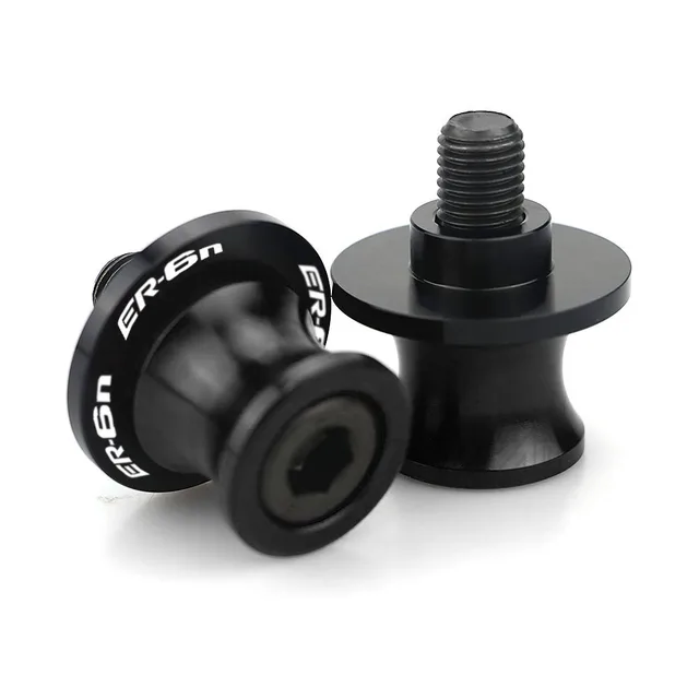 ER-6N Motorcycle Swingarm Spools Rear Stand Screws Sliders CNC Aluminum Accessories for Kawasaki ER6N 2006 - 2013 2014 2015 2016 Black