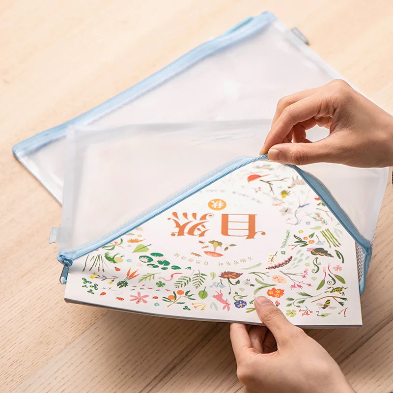 

Deli File Holder 72589 Discipline Zipper Multi-4 Students Storage Bag Information Zipper Bag Subject Compartmental Paper Bag