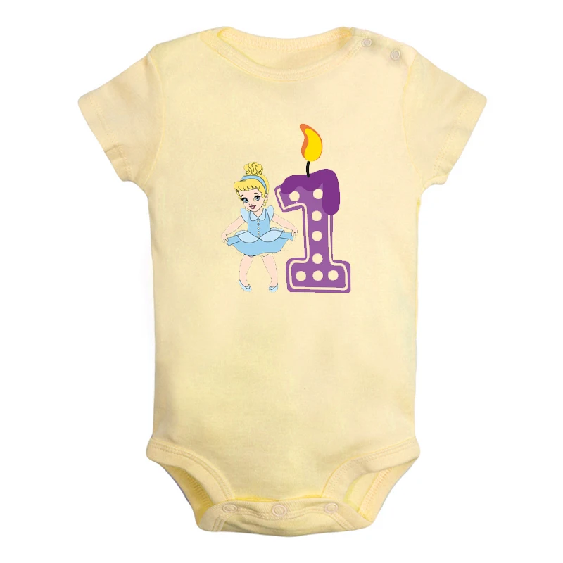 JaBaby2822YD Милый маленький Ариэль, Золушка, Мерида, свечи для первого дня рождения, Одежда для новорожденных, комбинезон, боди для младенцев, одежда, подарок на день рождения - Цвет: JaBaby2822YD