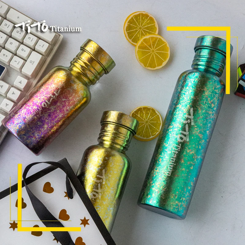 Pure Titanium Water Bottle Bicycle Drinkware bike outdoor camping Cycling Hiking Lid Titanium Sports Bottle cup kettle sports water bottle,portable water bottle
