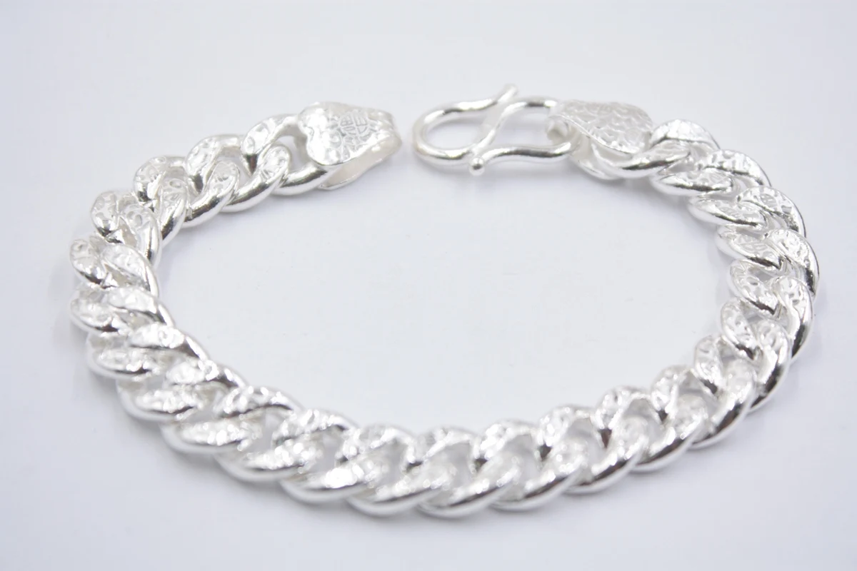 Браслет-цепочка из серебра 925 пробы Luck Fu Curb Link 8,2" L 11 мвт 51,5 г