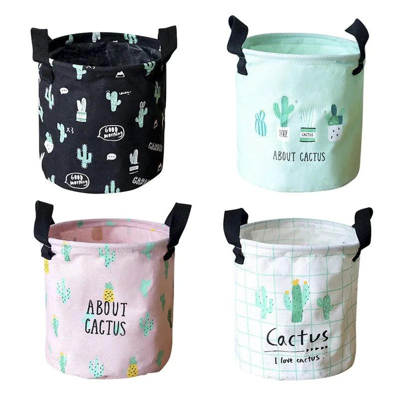 Desktop Storage Baskets Cotton Linen Household Storage Bucket Durable Desktop Home storage Household Storage Py