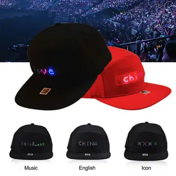 

LED Message Hat Men's Hat Women's Bluetooth LED Hat Hip Hop Hats Programmable Credit Message Display Board