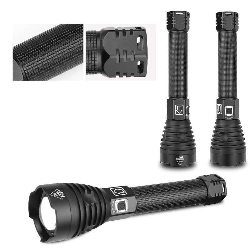 Super XHP160 Most Powerful Flashlight 18650 XHP90 Rechargeable High Power LED Flashlights 18650 USB Hunting Tactical Torch Light