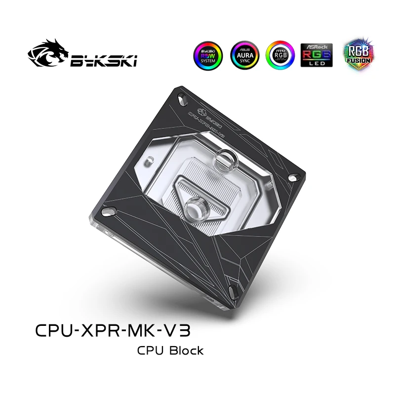 Водяной блок Bykski CPU для INTEL LGA1150 1151 1155 1156 2011 2066 X99 I7 /12V RGB / 5V 3PIN A-RGB светильник/Support AURA |